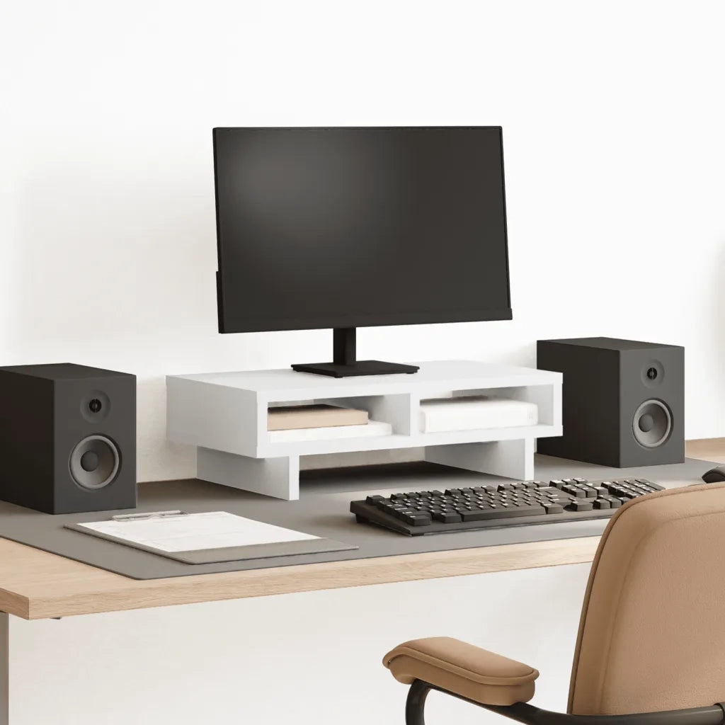 vidaXL Supporto per Monitor Bianco 50x27x15 cm in Truciolato