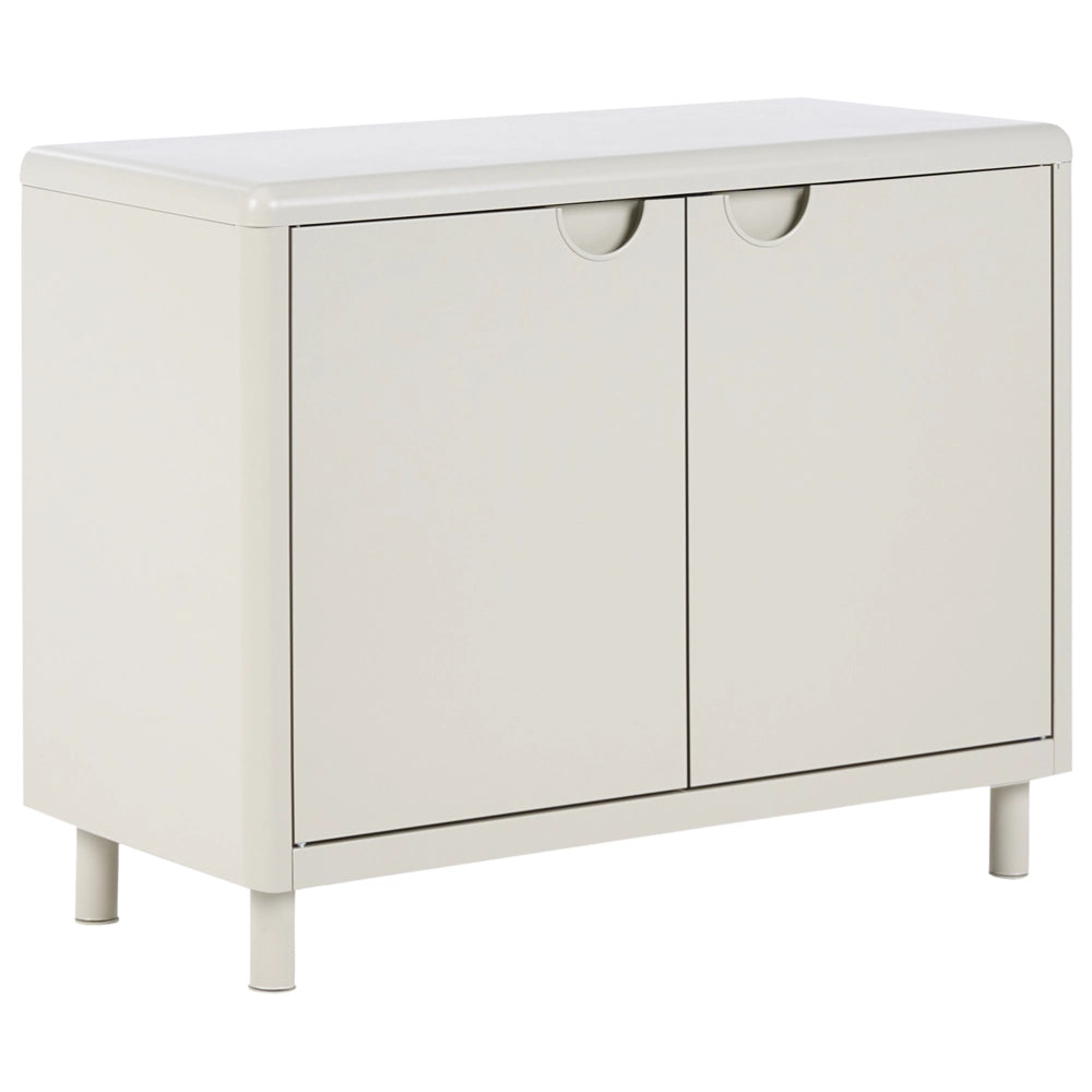 Mobile contenitore in acciaio beige con 2 ripiani e 2 ante stile moderno per l'ufficio domestico