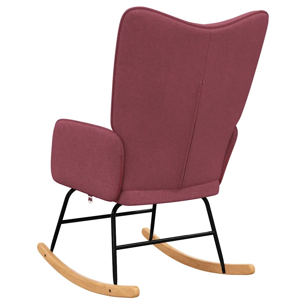 Sedia a Dondolo Rosso Vino in Tessuto CFW6889226