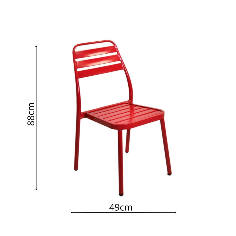 Sedia alluminio las vegas rossa cm 49x58h45/88