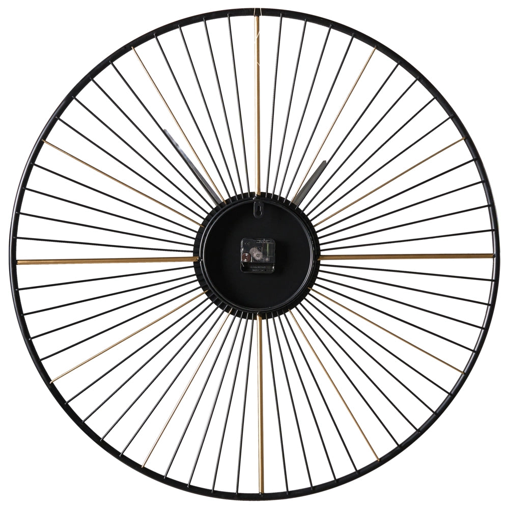 Orologio da parete in metallo nero da appendere in stile Indistrial Scandi