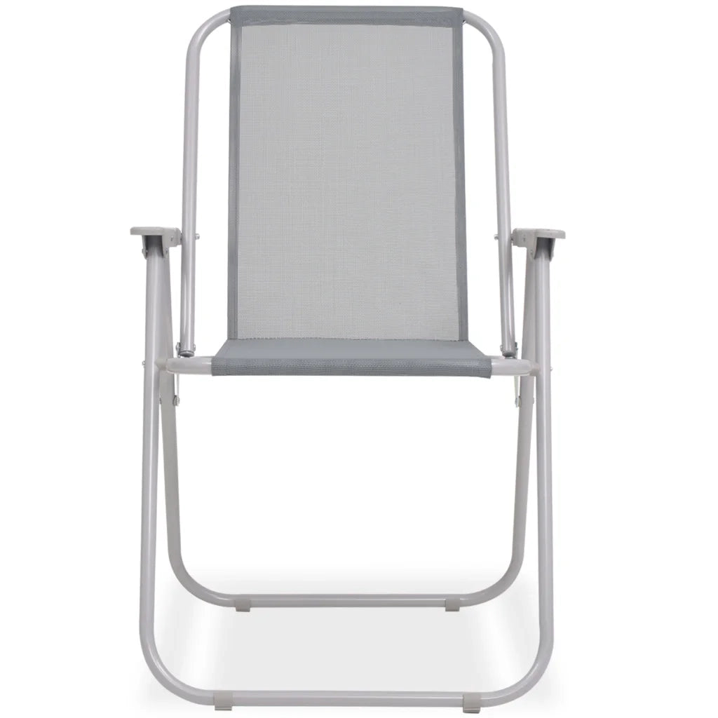 Set da Pranzo da Giardino 8 pz | Set Salotto da Giardino in Acciaio e Textilene Grigio