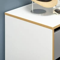 Cassettiera 3 Cassetti in Truciolato e MDF per Camera da Letto e Soggiorno, 75x42x75 cm, Bianca Grigia e Marrone