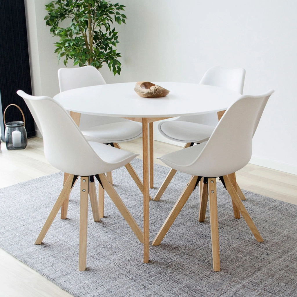 Set di 2 Sedie Bergen, Bianco, Similpelle, 55x48x86 cm