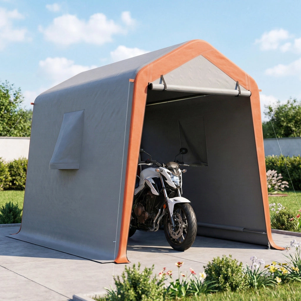 Garage per auto portatile ¨C zephmum ¨C 2.4x1.8 m, grigio chiaro, UPF30+, impermeabile