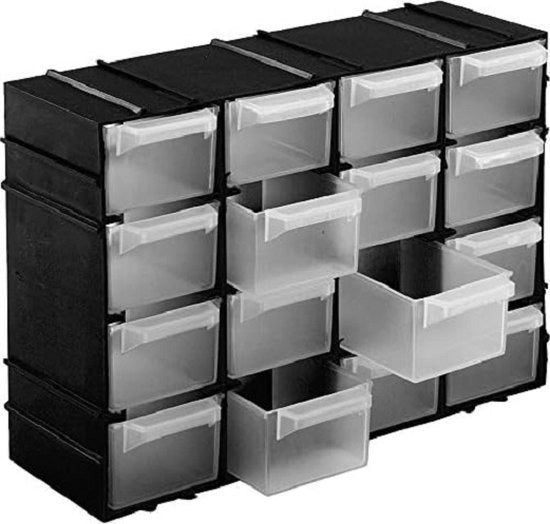 Cassetto per piccoli oggetti, 16 tasche, 22 x 15 x 8 cm
