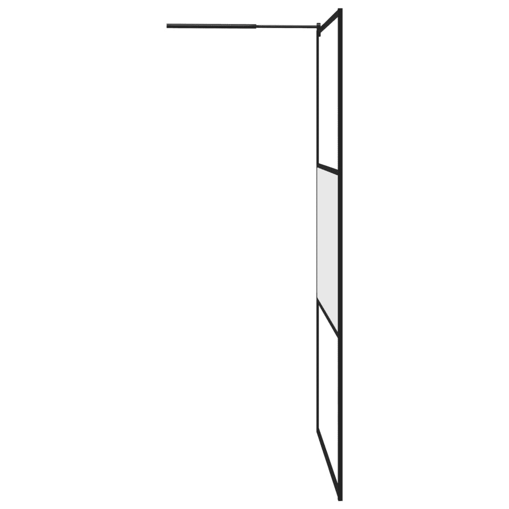 Parete Doccia Walk in 115x195 cm in Vetro Smerigliato ESG Nero cod mxl 48505