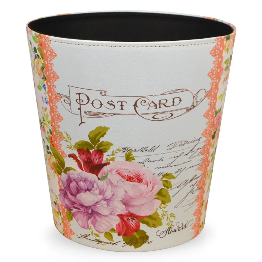 Vaso caspò portapiante cestino in plastica fantasia floreale cm 27 x 20 x h 27