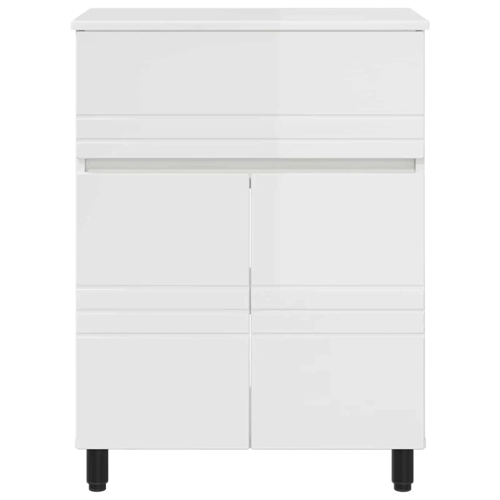Mobiletto da bagno Bianco Lucido 60 x 35 x 80 cm 889419