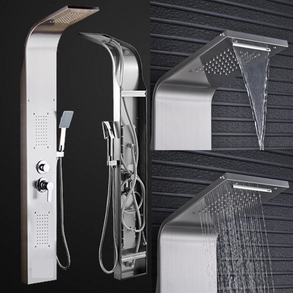 Trade Shop - Pannello Doccia Colonna Cascata Pioggia Ugelli Idromassaggio Soffione Doccetta -