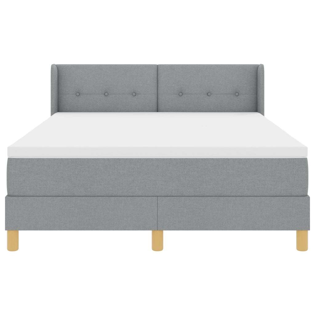 Letto a molle con materasso Grigio chiaro 160x200 cm Tessuto
