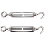 Trade Shop - Set 2 Pezzi Tenditore A Vite Con Gancio Ed Occhiello Acciaio 6mm -
