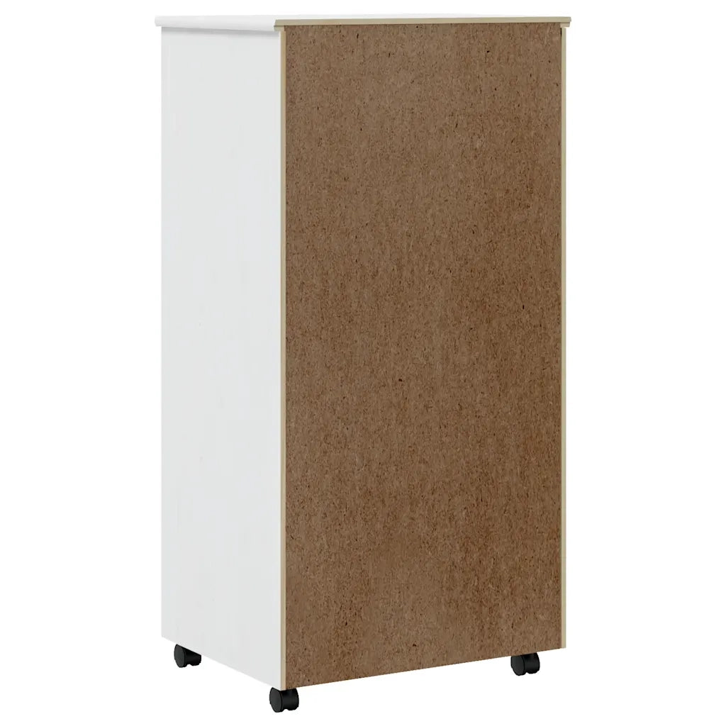 Mobile contenitore su ruote pratico con 8 cassetti 53 x 39 x 103 cm design moderno in legno di pino bianco 02_0047166