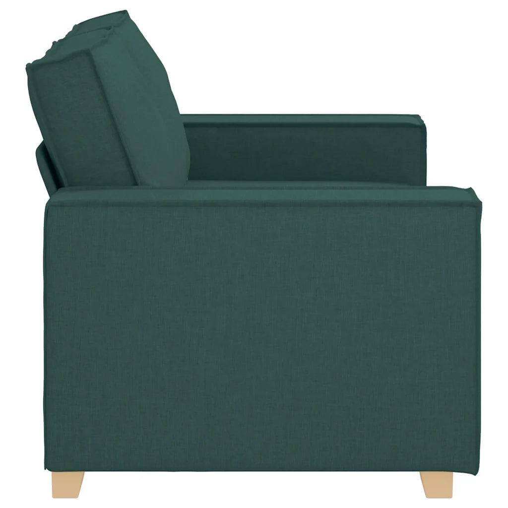 vidaXL Divano a 2 posti Verde scuro 120 cm in tessuto