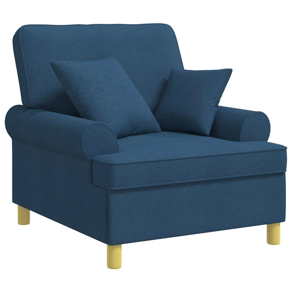 Poltrona XL con Cuscini Blu Tessuto 42043491