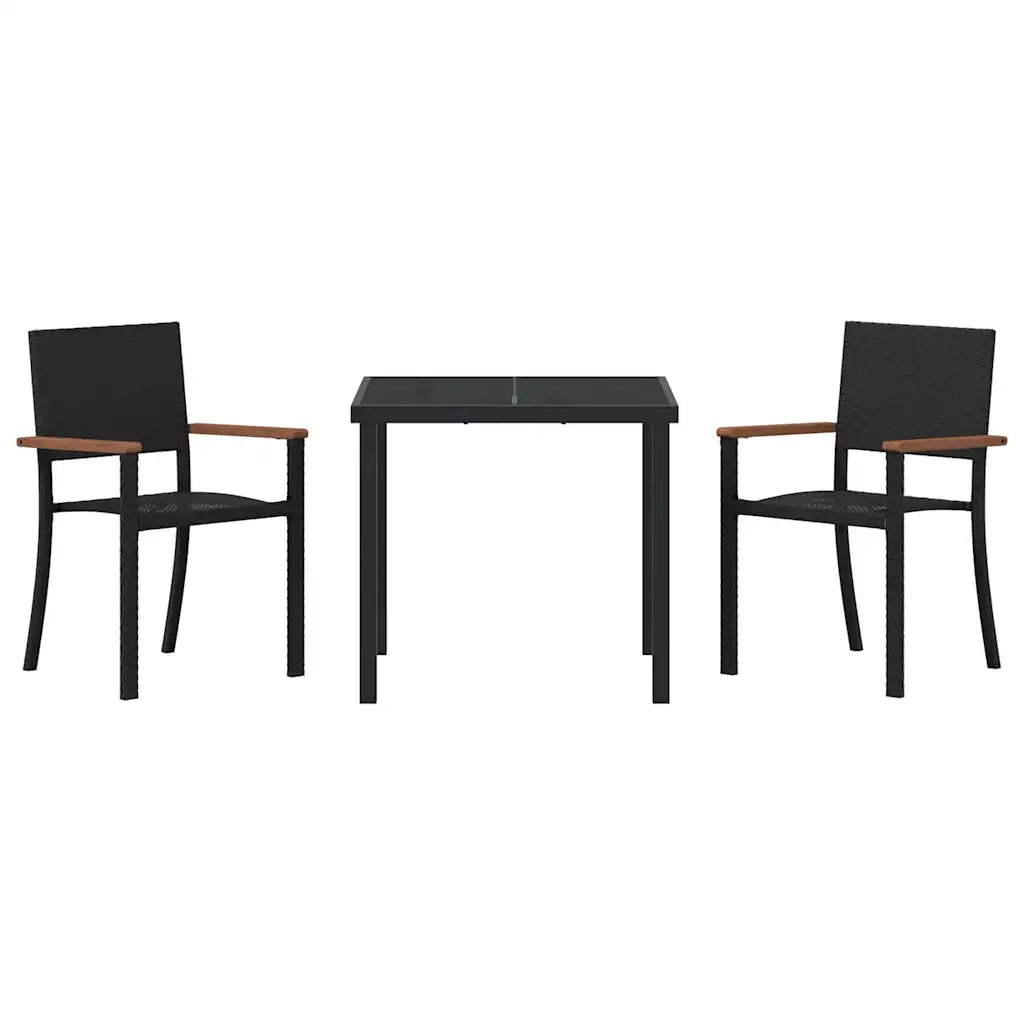 Set da Pranzo per Giardino 3 pcs Nero 3379415
