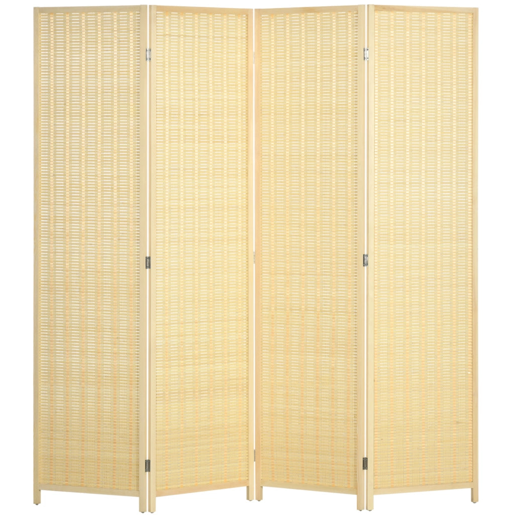 Paravento pieghevole a 4 pannelli in bambù 180 x 180 cm