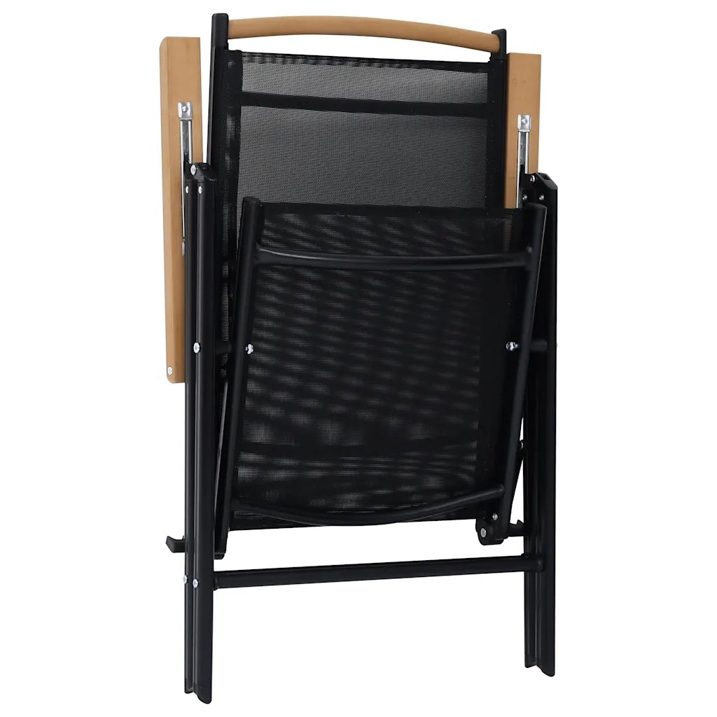Sedie da Giardino Pieghevoli 6 pz in Textilene Nere 312187