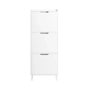 Scarpiera Con Ribalte Scarpiera Con Ripiani Scarpiera Portascarpe Salvaspazio 3 ante Bianco L50xP19xA129cm FSR151-H-W