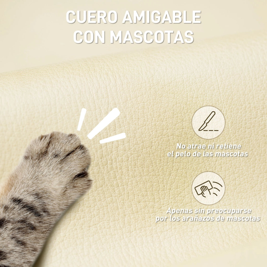 Sedia da ufficio con schienale reclinabile e poggiapiedi imbottita ¨C zephmum ¨C similpelle beige