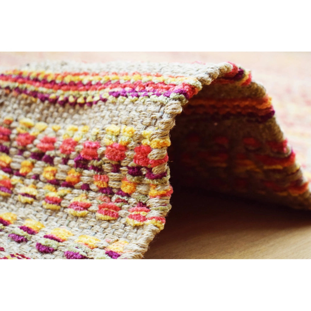 Tappeto Sienna 700 in Juta e Cotone Rosso