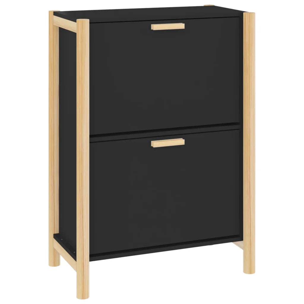 Scarpiera | Mobile per scarpe Nera 57,5x33x80 cm in Legno Multistrato