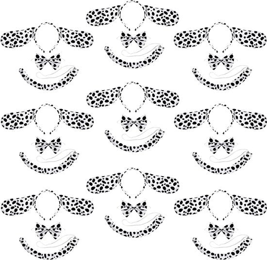 Accessori di costume per cagnolino - Cappello per cane con set di strisce orecchiali - Cosplay Halloween - Donna e bambino - 9 pezzi.
