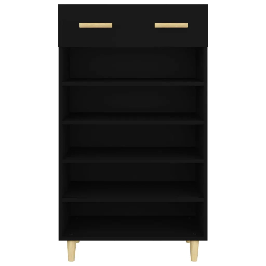 Scarpiera Nera 60x35x105 cm in Legno Multistrato 812781