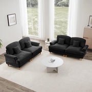 Divano angolare 2 posti - Xylo - Stile mid-century, chenille, nero