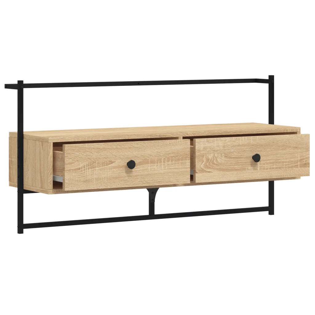 Mobile TV a Muro Rovere Sonoma 100,5x30x51 cm Legno Multistrato 833459