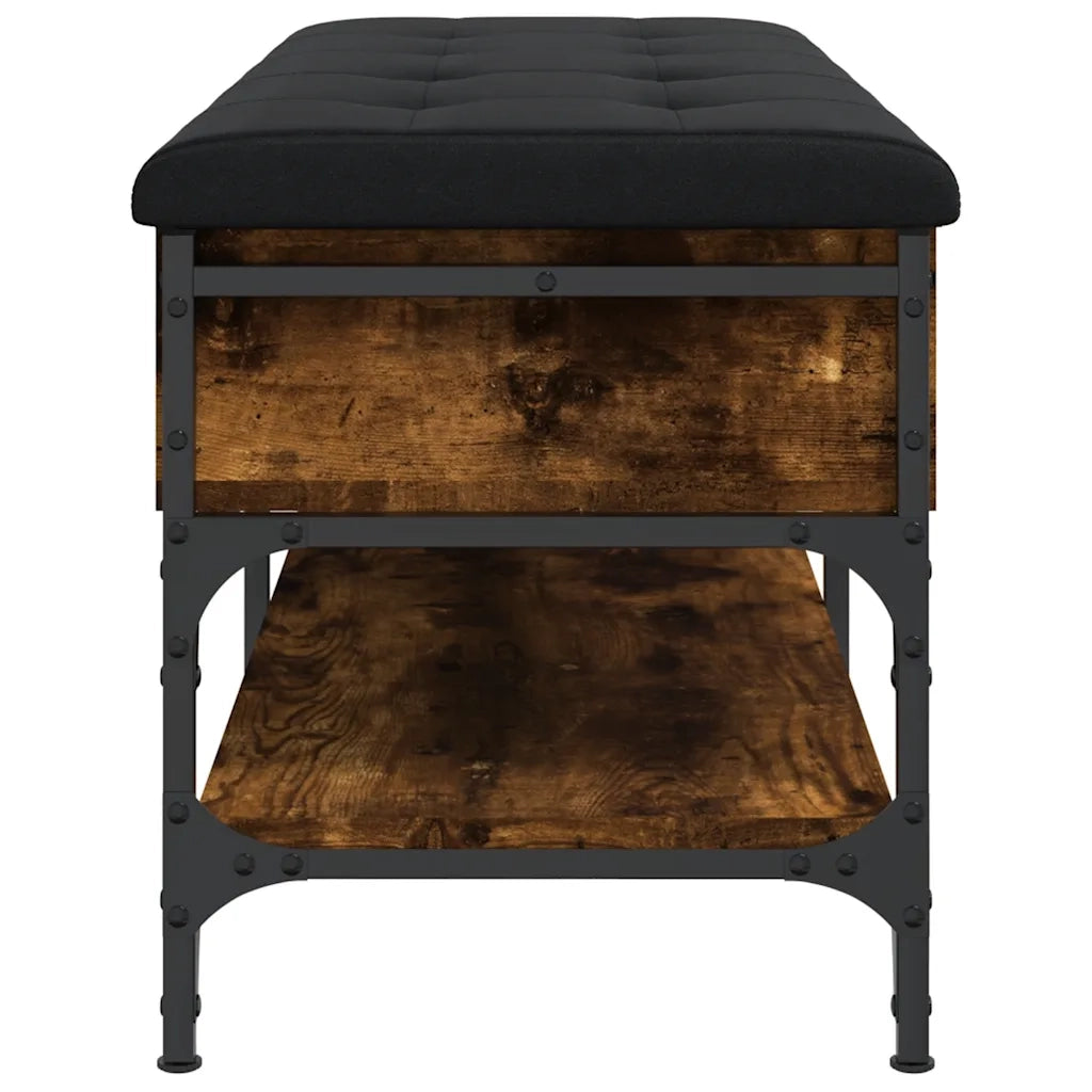 Panca Porta Scarpe-Sgabello-Panca Scarpiera Rovere Fumo 102x42x45 cm Legno Multistrato