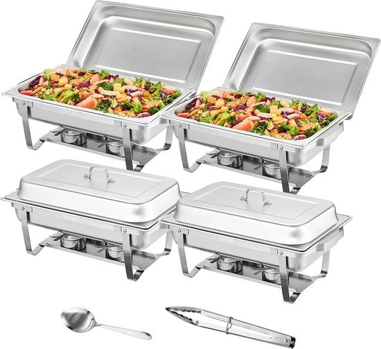 Buffet riscaldatore - Servizio caldo - Scatola riscaldante - Scatola per servizio caldo - Scatola per conservazione calda - Scatola riscaldante per forno - Con coperchio - 4 pezzi