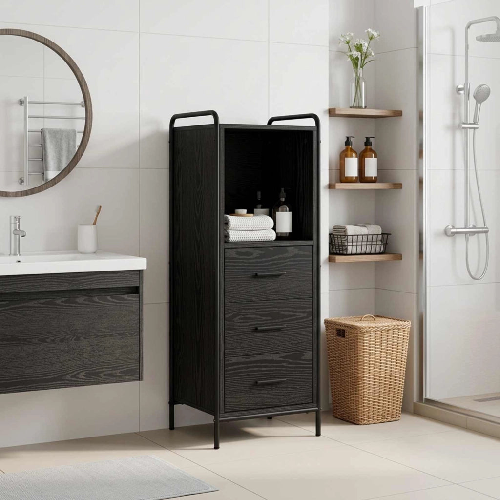Mobile da Bagno Rovere Nero 40 x 36 x 109,5 cm 8014046