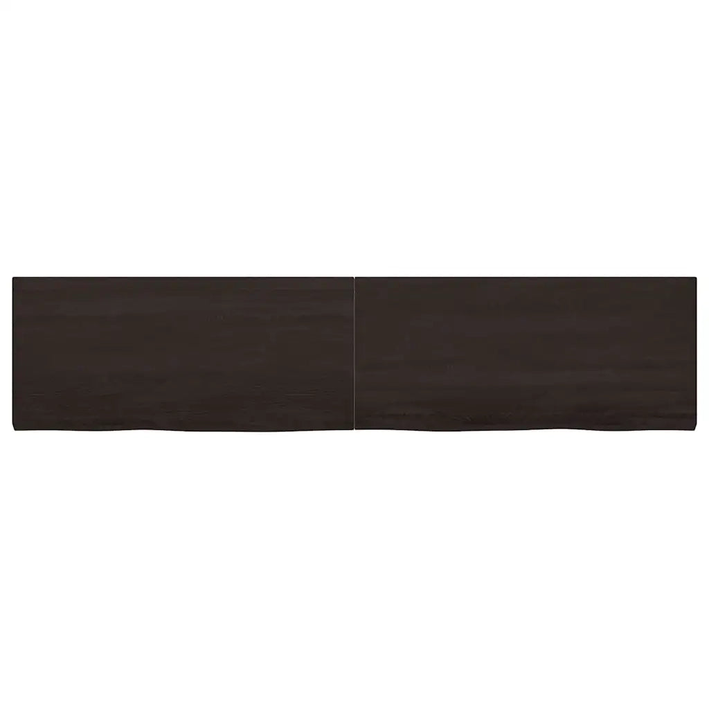 Ripiano Marrone Scuro 220x50x(2-4) cm Massello Rovere Trattato 363856