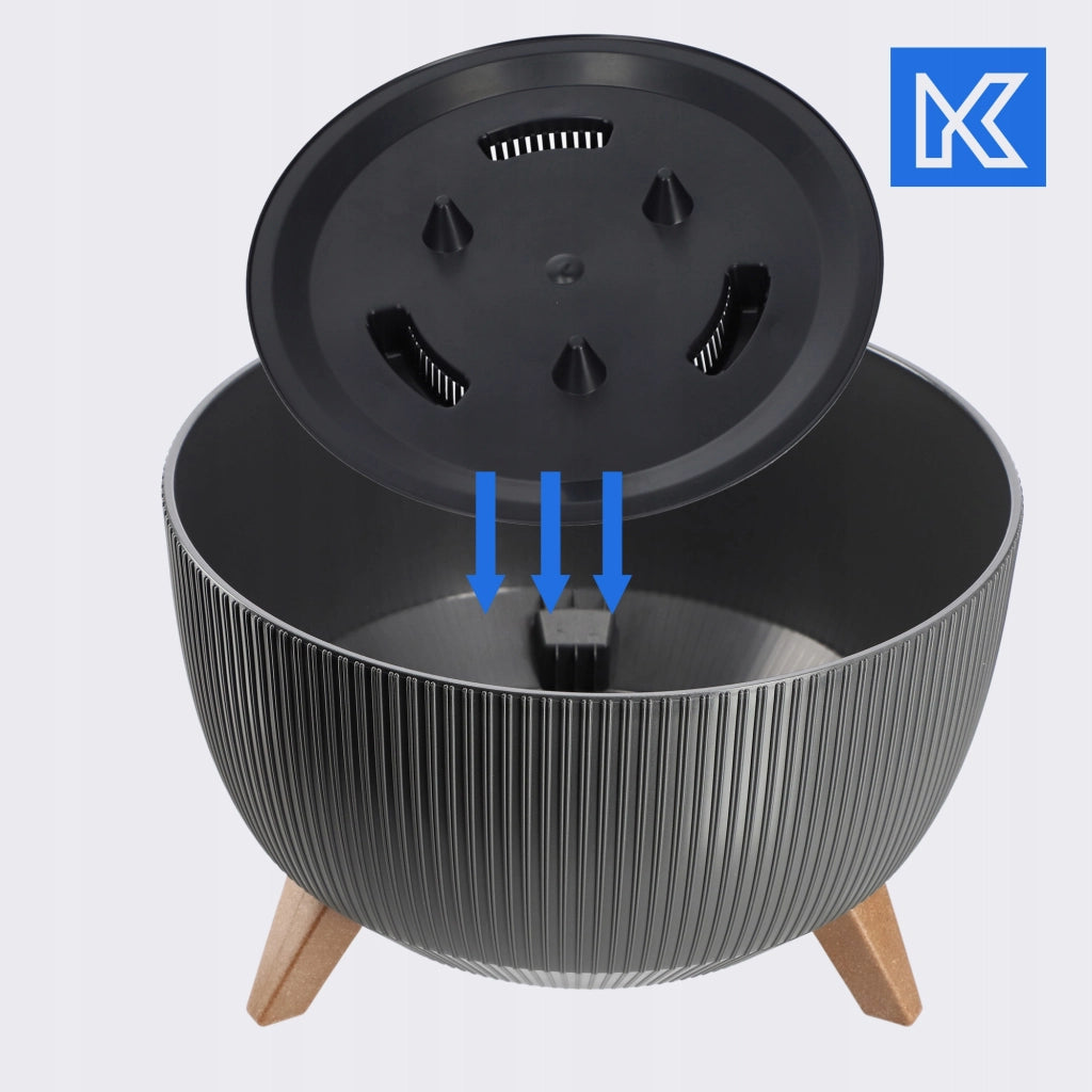 Vaso da giardino KADAX con gambe, grande, rotondo, per fiori, con ciotola interna, 40 cm