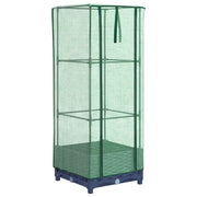 Fioriere | Cassetta per fiori | Letto Rialzato con Copertura Serra Effetto Rattan 40x40x123 cm