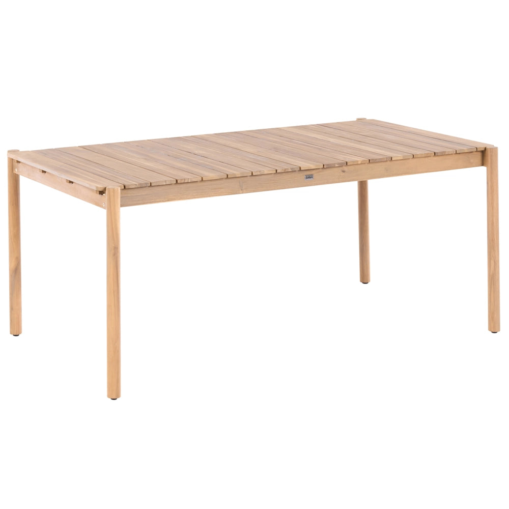 Set da pranzo da esterno composto da tavolo e 8 sedie in legno di acacia color marrone chiaro, con piano rettangolare in stile rustico da giardino