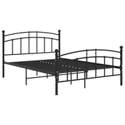 Letto matrimoniale | Letto per adulti | Giroletto Nero in Metallo 200x200 cm