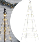 Albero di Natale a LED-Luci decorative natalizie su Pennone 200 LED Bianco Caldo 180 cm