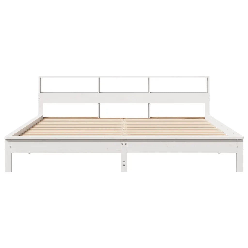 Giroletto senza Materasso Bianco 200x200 cm Legno Massello Pino
