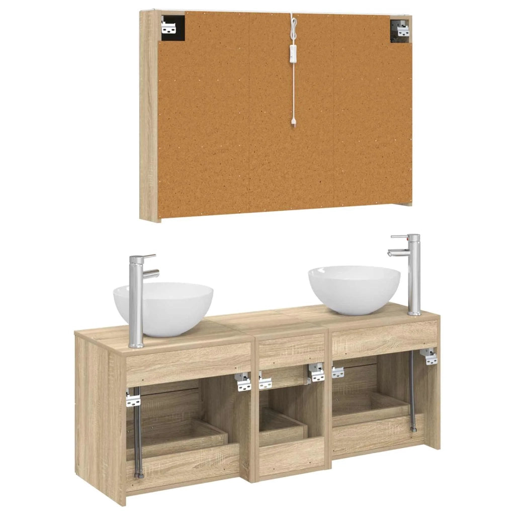 Set di mobili per il bagno 4 pcs Rovere Sonoma 3406745