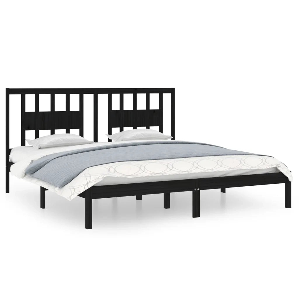 Giroletto Nero in Legno Massello di Pino 200x200 cm 3104087