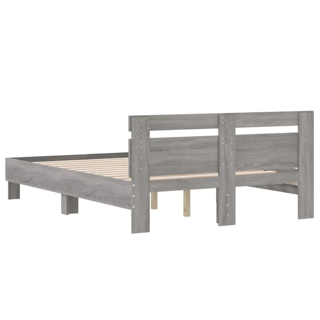 Giroletto Testiera Grigio Sonoma 135x190 cm Legno Multistrato