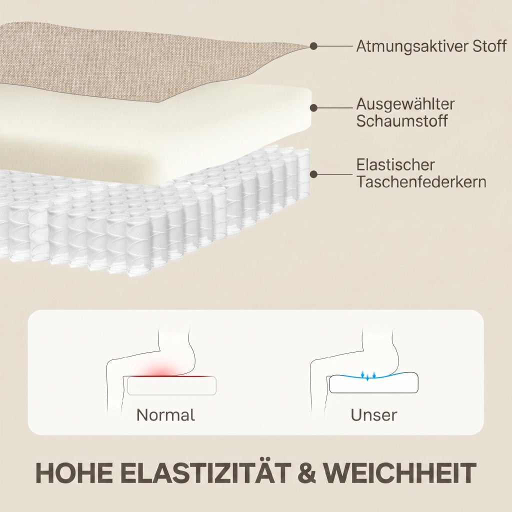 Poltrona relax reclinabile con poggiapiedi ¨C Xylo ¨C tessuto beige, portata 150 kg