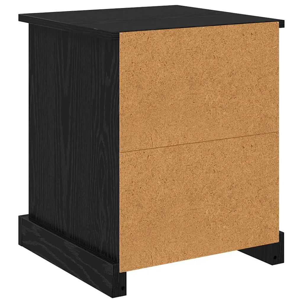 Armadio da Notte 2 pcs Rovere Nero 39 x 39 x 47.5 cm