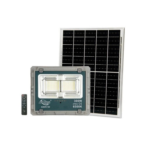 FARO LED CON PANNELLO SOLARE LUCE FREDDA FARETTO LED CASA GIARDINO ESTERNO 300W