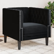 Divano Sedia-Poltrona Chesterfield Nera in Velluto