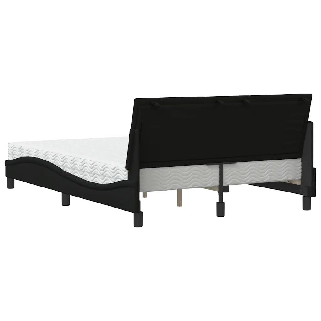 Letto con Materasso Hanko Nero 120x200 cm in Tessuto 3310519
