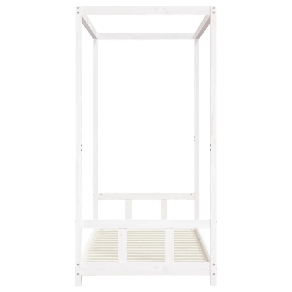 Giroletto per Bambini Bianco 90x190cm in Legno Massello di Pino 834517