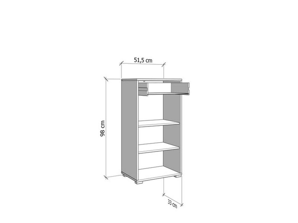 Trevi, Mobile da Ingresso un Cassetto, 51.5x35x98h cm Bianco Crema